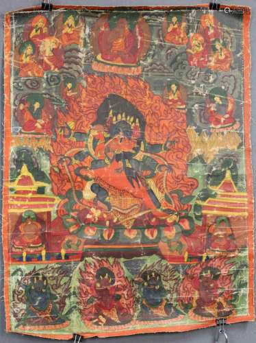 Thangka, China / Tibet old. Probably 6 - Arm Mahakala.