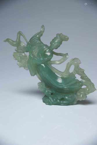 GREEN JADE LADYjade,China, Qing DynastyH: 16 cm