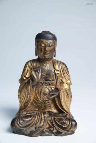 BUDDHAwood cared and restgilded,South-China, 18th centuryH: 16 cm