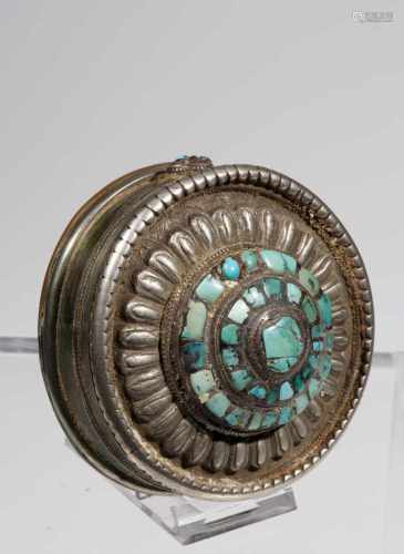HAIR JEWELLERYsilver with turquoise,Tibet, 17th century,H: 9 cm