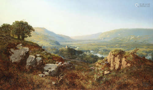 An extensive valley landscape Edmund John Niemann(British, 1813-1876)