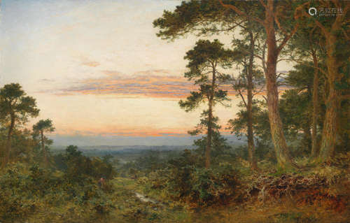 'Evening among the Surrey Pines' Benjamin Williams Leader, RA(British, 1831-1923)