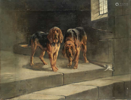 Lord Wolverton's bloodhounds Arthur Wardle, RI(British, 1864-1949)