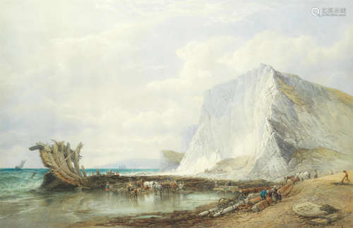 Culver cliffs, after the wreck Edward Duncan, R.W.S.(British, 1803-1882)