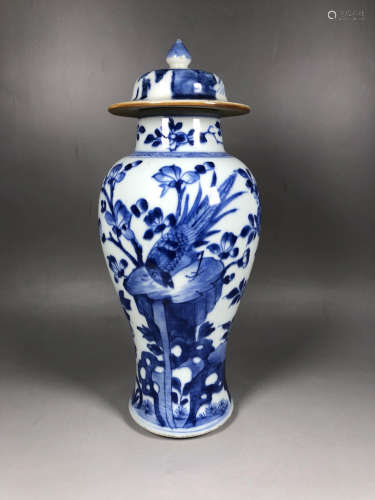 Blue and White Porcelain Cover Vase