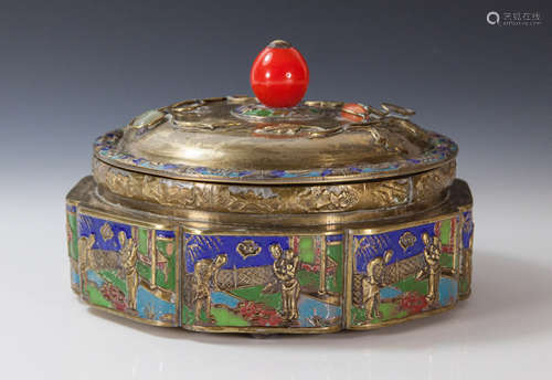 19th Century Chinese Enamel circular Box