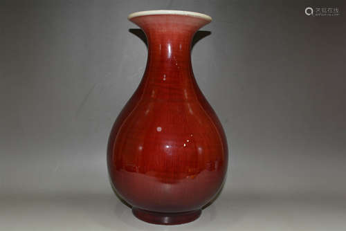 19th C. Ox-blood glazed porcelain vase