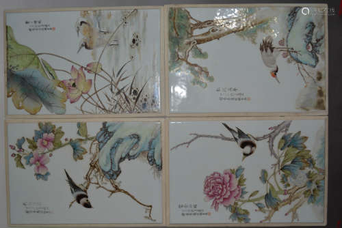 A Set of Four Chinese Porcelain Plaques