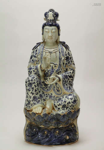 Chinese Porcelain Blue/White Guanyin
