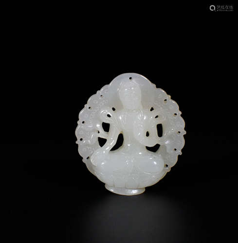 Chinese White Jade Buddha