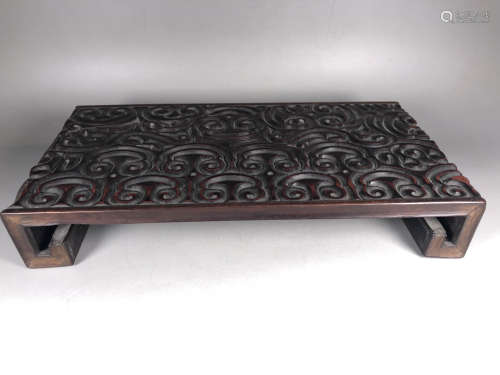 Very Rare Chinese Carved Lacquer Miniature Table