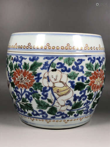 Blue and White WuCai Porcelain Jar