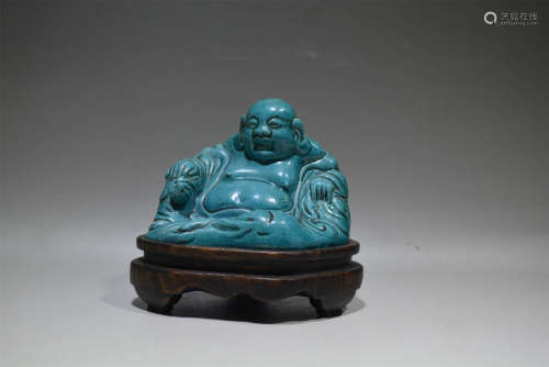 Chinese Turquoise Glazed Buddha