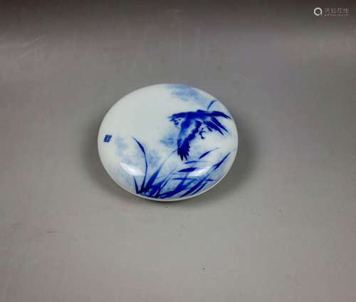 Chinese Blue And White Porcelain Ink Box