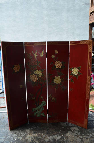 Set Of 4 Chinese Painting Screen