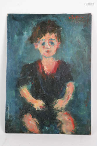 Chaim Soutine Oil on Board Painting of a Boy 1930