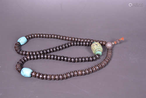 Chinese coconut and turquoise necelace