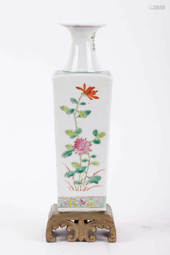 19th C. Chinese Porcelain Square Vase