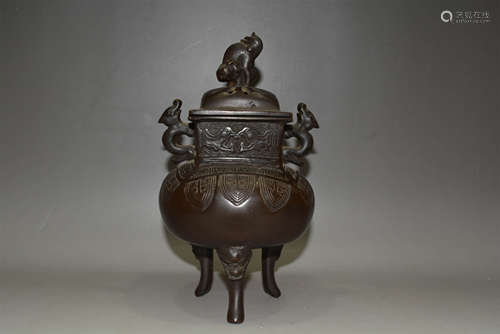 18th C. Chinese bronze censer