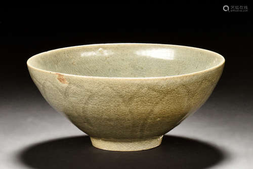 CELADON CARVED BOWL