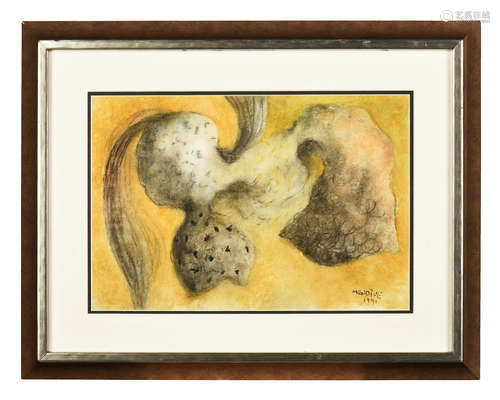 MANUEL MENDIVE: FRAMED PASTEL PAINTING