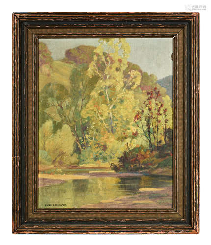 OSCAR B, ERICKSON: FRAMED OIL PAINTING 'LANDSCAPE SCENERY'