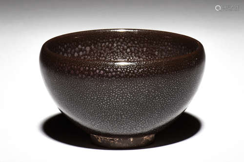 BLACK GLAZED 'OIL DRIP' BOWL