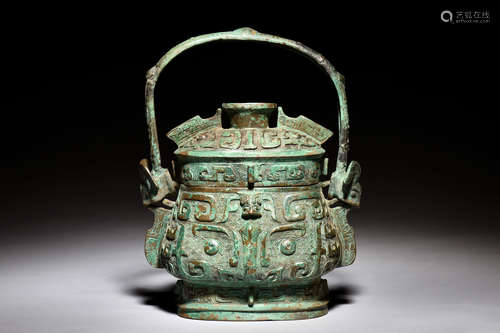 ARCHAIC BRONZE CAST RITUAL VESSEL, YOU