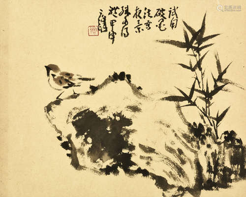 SUN QIFENG: INK ON PAPER PAINTING 'BIRD'