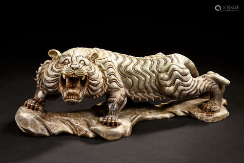 STONE CARVED 'TIGER' FIGURE