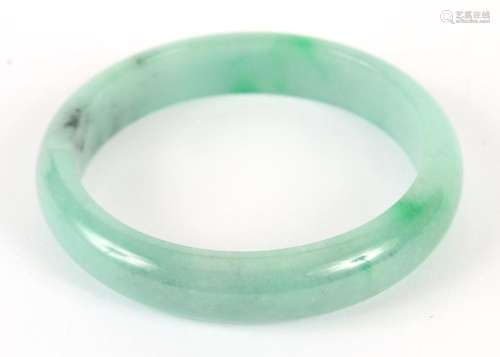 CELADON GREEN JADE BANGLE BRACELET - This attractive jade 1/2