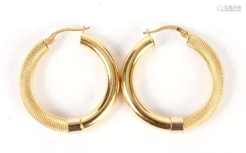 18K GOLD HOOP EARRINGS - The yellow gold hoops are 1-1/8
