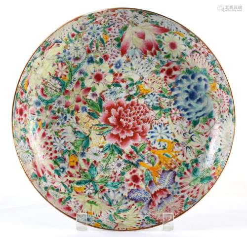 19TH CENTURY CHINESE MILLEFLEUR PORCELAIN PLATE - 10.5