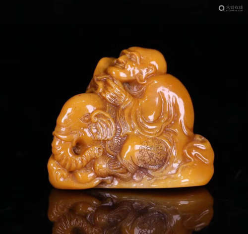 A TIANHUANG SOAPSTONE LUOHAN SEAL