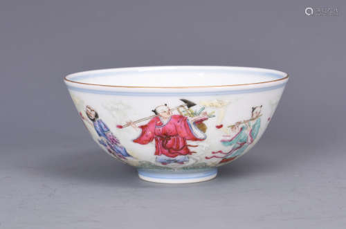 Chinese famille rose porcelain bowl, Daoguang mark.
