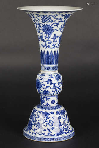 Chinese blue and white porcelain vase.