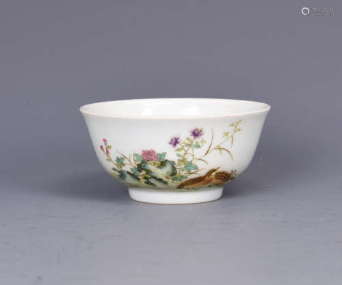 Chinese famille rose porcelain bowl, Yongzheng mark.