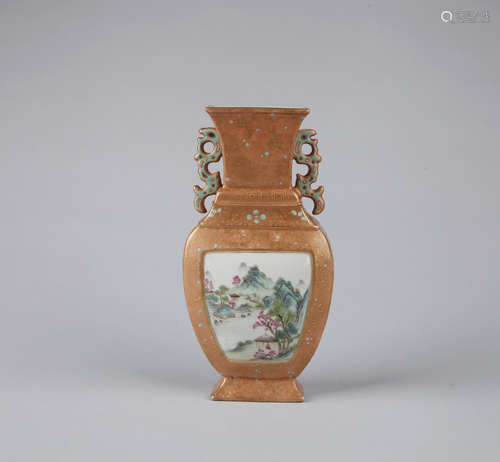 Chinese famille rose porcelain vase, Qianlong mark.