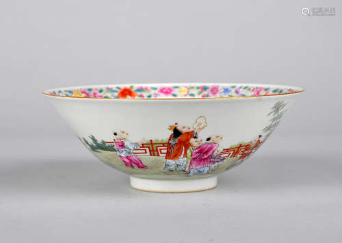 Chinese famille rose porcelain bowl.