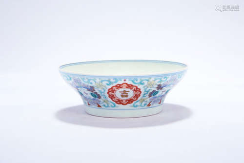 Chinese Doucai blue and white porcelain bowl, Xianfeng