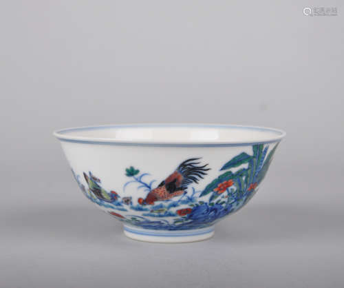 Chinese Doucai porcelain bowl, Yongzheng mark.