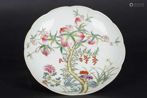 Chinese famille rose porcelain plate, Daoguang mark.