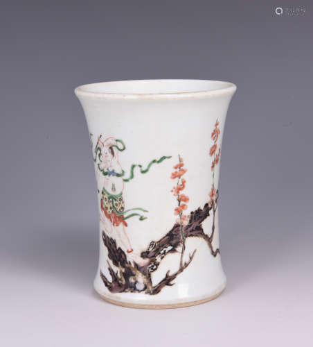 Chinese famille verte porcelain vase, Kangxi mark.