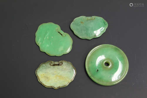 Four Chinese jadeite pendants