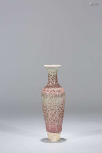 Chinese peach bloom glaze porcelain vase, Kangxi mark.