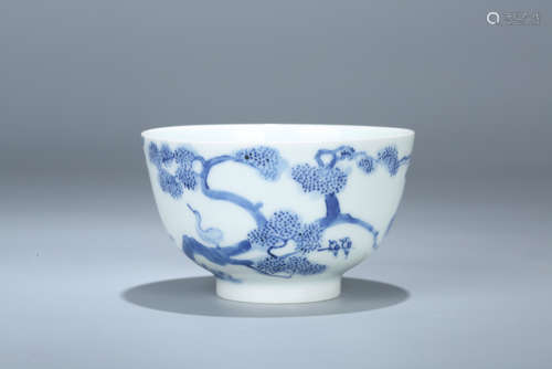 Chinese blue and white porcelain bowl, Yongzheng mark.