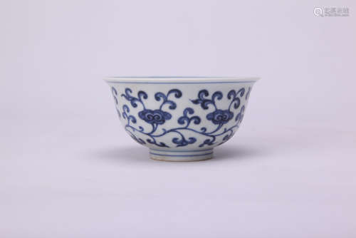 Chinese Ming style blue and white porcelain bowl.
