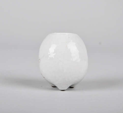 Chinese white glaze porcelain tripod water coupe.
