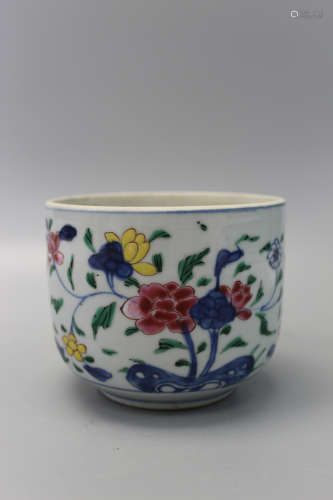 Antique Chinese famille rose on blue and white