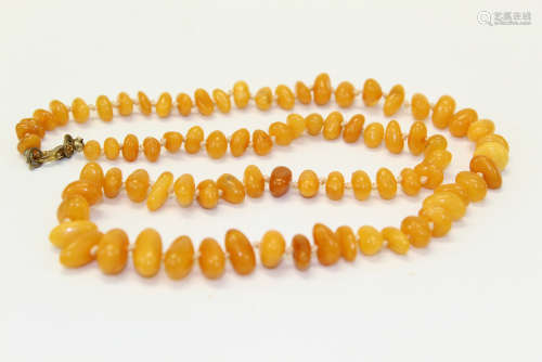 Amber bead necklace.